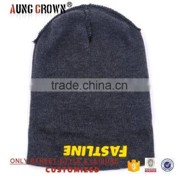 Fashion Dark Gray Custom Acylic Beanie Hat Knitted Hat photo-6