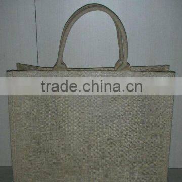 Rope handle jute carry bag