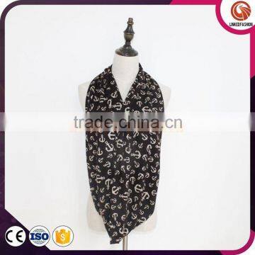 Wholesale Anchor Pattern Fleece Snood Custom Scarf Soft Polar Christmas Fleece Scarf