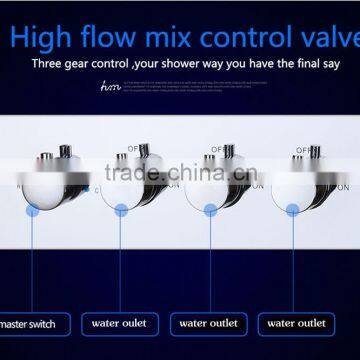 Contemporary High Pressure 4 Handle 3 Way In Wall Bath Shower Faucet Hot Cold Mixing Water Control Valve