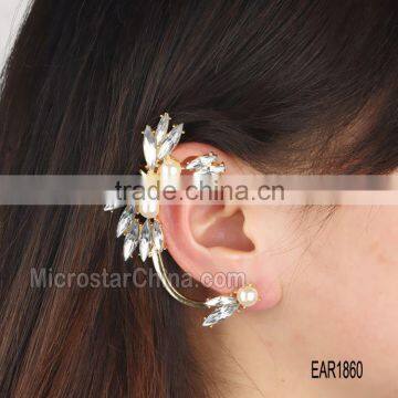 2015 New silver crystal pearl women fashion jewelry earrings