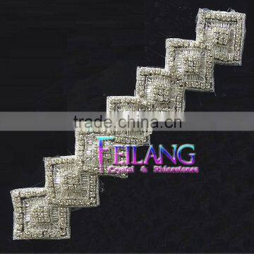 Square series Crystal Rhinestone Applique wedding accessories