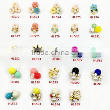 2016 Wholesale Factory Outlets decor alloy flower design diy nail art, alloy 3d nail art supplies nail charms