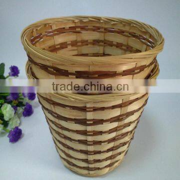 Handwoven bamboo hotel laundry basket