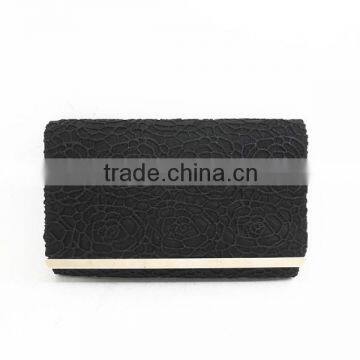 Black Embroidery Evening Clutch Handbag 2015 New Design