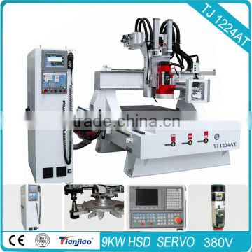 round ATC (automatic tool change ) HSD 9KW spindle syntec control wood cnc router