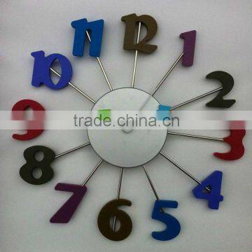 DIY colourful silicom quartz wall clock -- with 12 Arabic numerals