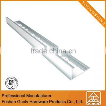 L shape of aluminum tile trim for building stair nose