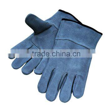 Blue Cow Split Leather Reinforced Palm Glove