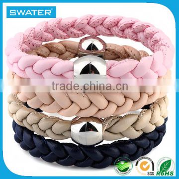 Fashion Genuine Leather Bracelet Wholesale,Magnetic Clasp For Leather Bracelet , Custom Braided Leather Bracelet For Women