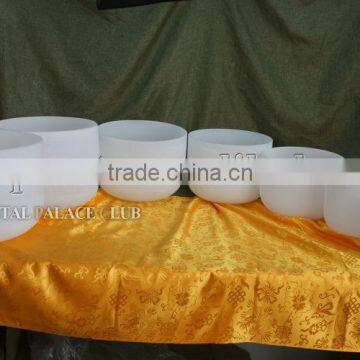 One Set 7pieces Frosted Quartz Crystal Singing Bowls C D E F G A B Musical Note photo-2
