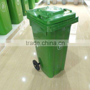 120 litre outdoor wheeled plastic trash can/large container for rubbish on wheels