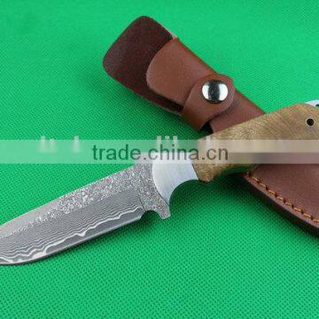 OEM Fixed competitive price damascus steel knife for outdoor