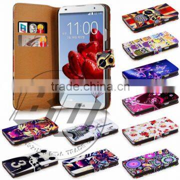 For LG Optimus G Pro 2 High Quality Print Card Holder Flip PU Folio Wallet Leather Case Cover Moible Phone Csae photo-2