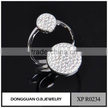 Popular 925 Sterling Silver Ring Wedding Adjustable Ring Plated White Gold photo-5