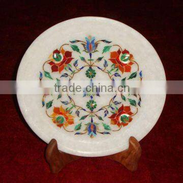 Pietre Dure Marble Stone Handmade Plate