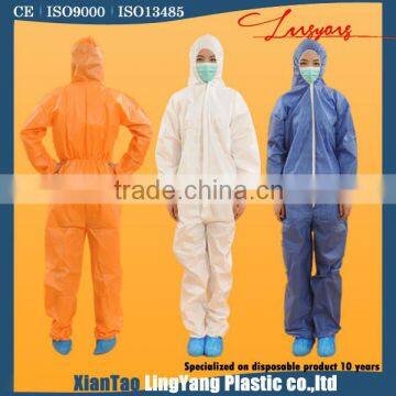 White Disposable Waterproof Safety Food Process coverall