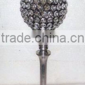 Aluminum & Glass Crystal Chimney Votive Tealight T-Light Candle Holder