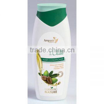 Hair Conditioner Argan and Olive Shine and Volume - 400ml. Paraben Free. Made in EU. Private Label