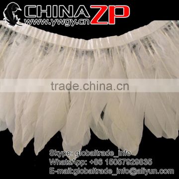 ZPDECOR No.1Feather Supplier in China Goose Feather Size 15-20 cm Beige Feather Trimming Fringe