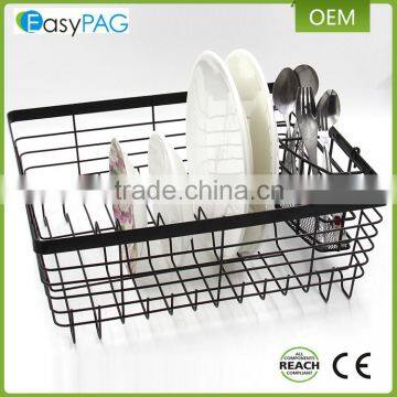 Metal kitchen storage basket dish organizer drying rack