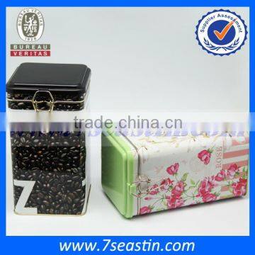 plastic airtight lid Square coffee tin box for bars hotels