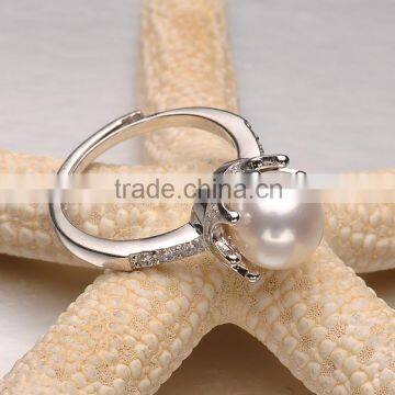 Latest Design Finger Ring Silver 925 Wedding Jewelry Pearl Rings photo-3