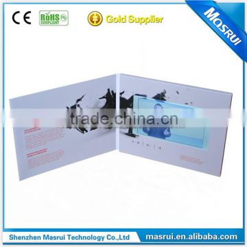 Personalized design and printing lcd video brochure card and lcd video greeting card ,video folder card