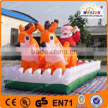 christmas giant outdoor inflatable decoration inflatable reindeer with santa