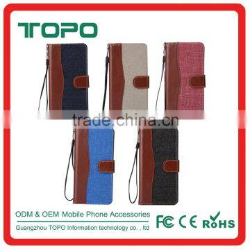 Fashion elegant denim fabric jeans leather cheap mobile phone case for samsung galaxy s7