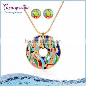 Custom fashion gold enamel wholesale african costume jewelry set