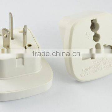Universal to 3 flat pin adaptor plug travel adaptor with safety shutter australian adaptor travel accessories