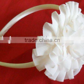 White Fabric Flower Hair Accessory