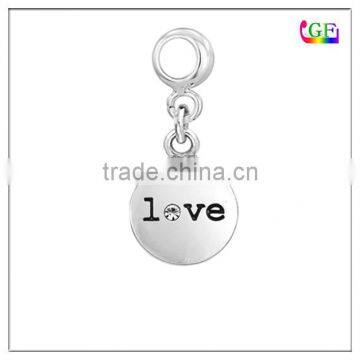Custom Words Love Petite Disc Dangle Bead