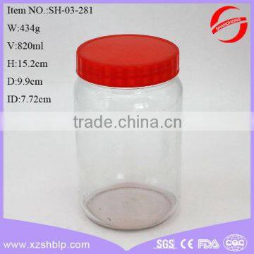 800ml glass jars with plastic cap