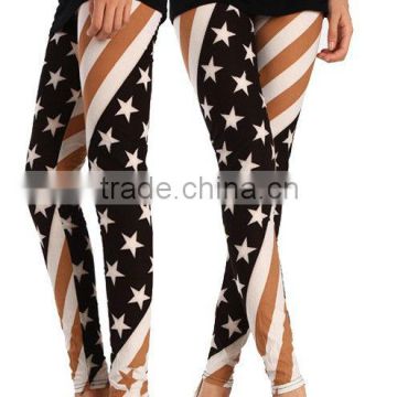 Womens US/UK Flag skull Print Rock Punk Funky Sexy Leggings Tights Pants