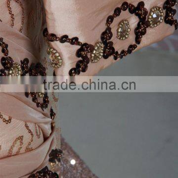 RSE689 Long Sleeves Bronze Indian Beaded Dresses For Muslim Mother Of The Bride