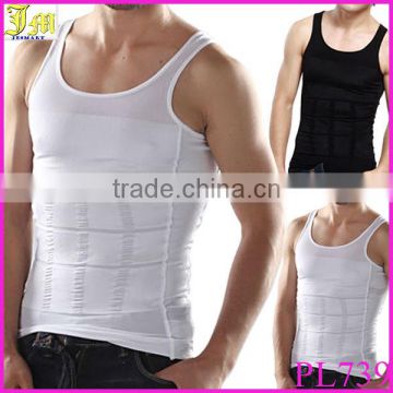 New Men's Slimming Body Shaper Belly Underwear Vest Shirt Corset Compression Black/White