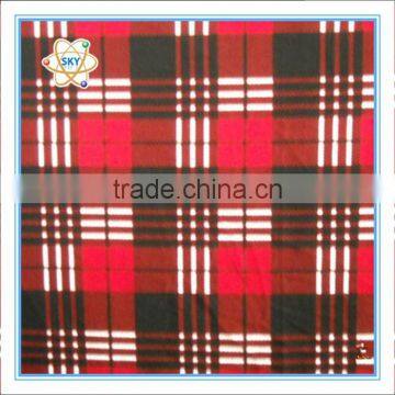 plaid/rorary printing Polar fleece fabric