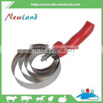 PP material handle reversible curry comb with four stainless steel blades