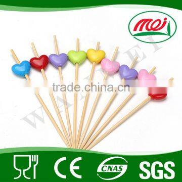 custom colorful heart shape bamboo skewer