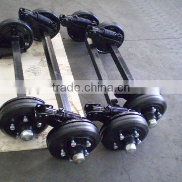 braked axle for farm trailer