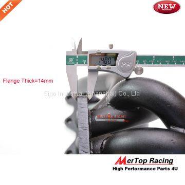 Mertop 3mm Thick Black Coated T4 DivideToyot* Supra 93-98 2JZ-GTE 2JZ Twin Turbo Turbo Manifold +46mm Wastegate photo-3
