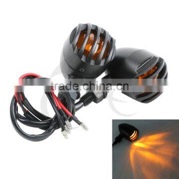 Chrome/Black Turn Signal Lights Blinker For Chopper Sportster Softail