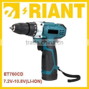 7.2V/10.8V Li-ion battery Cordless Drill