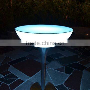 PE plastic remote control LED bar tables/color changing LED cocktail tables/illuminated LED light up table