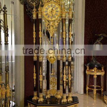 Charming 24K Gold Plated Floor Clock,Home Luxury Decoration Grandfather Clock, Made of Copper & Marble photo-2