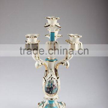 BISINI Luxury Candlestick, Home Decorative Items Ceramic Candleholder, Royal Blue Series Candlestick (BF01-S333-01A)