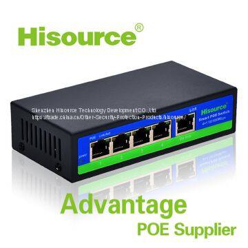 Hisource 4 Port Poe Switch IEEE802.3 AF/AT POE Switch 10/100M Ethernet Poe Switch photo-3