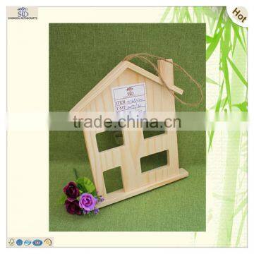 Laser Engraved House Shape Pine Wooden Key Rack Holder photo-5